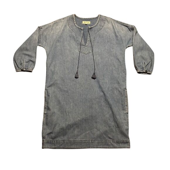 Madewell Blue Denim Artiste Mini Tunic Dress- Size XS - Picture 1 of 9